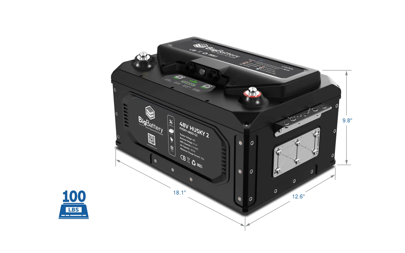 BigBattery HUSKY 2 48V 100Ah 5.12kWh LiFePO4 Battery, image 3