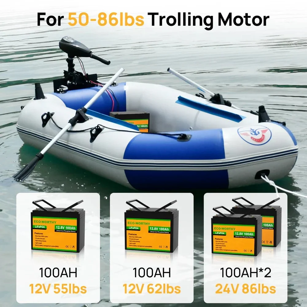 ECO-WORTHY 12V 100Ah Lithium Iron Phosphate Battery, image 9