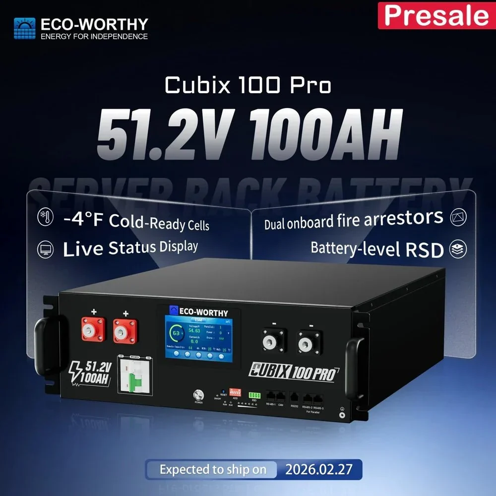 ECO-WORTHY Cubix 100 Pro 51.2V 100AH Server Rack Battery, image 6