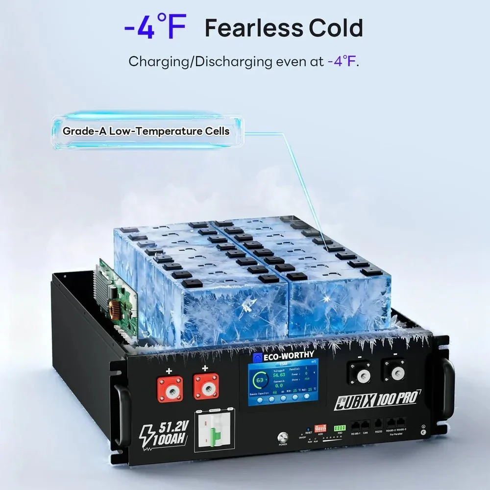 ECO-WORTHY Cubix 100 Pro 51.2V 100AH Server Rack Battery, image 7