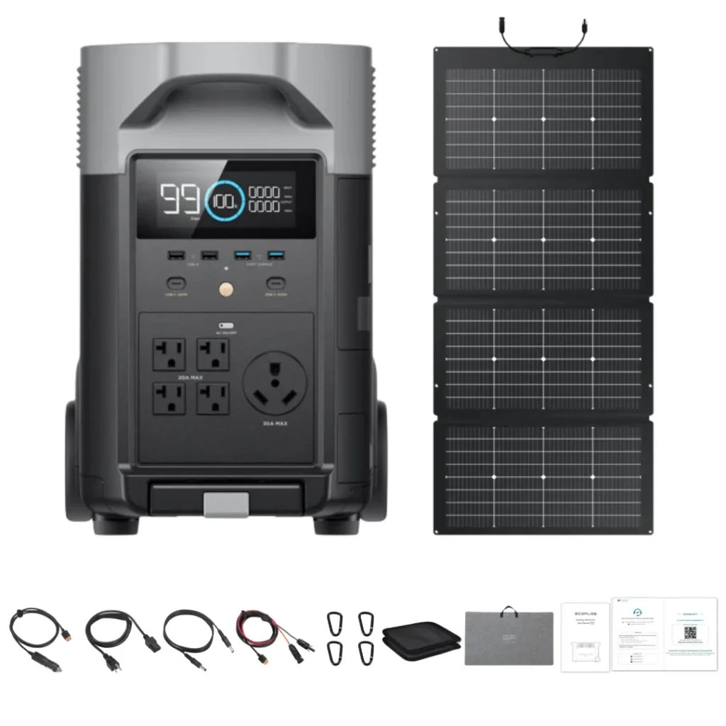 EcoFlow DELTA Pro Solar Generator + 220W Portable Solar Panels