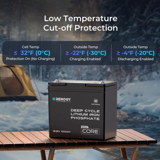 Renogy Core Mini - DuoHeat Tech 12V 100Ah Lithium Iron Phosphate Battery, image 8