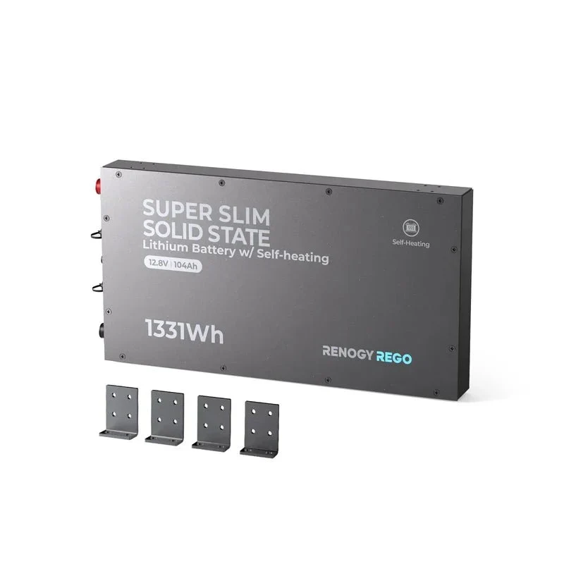 Renogy REGO 12V 104Ah Super Slim Lithium Iron Phosphate Battery with Self-Heating