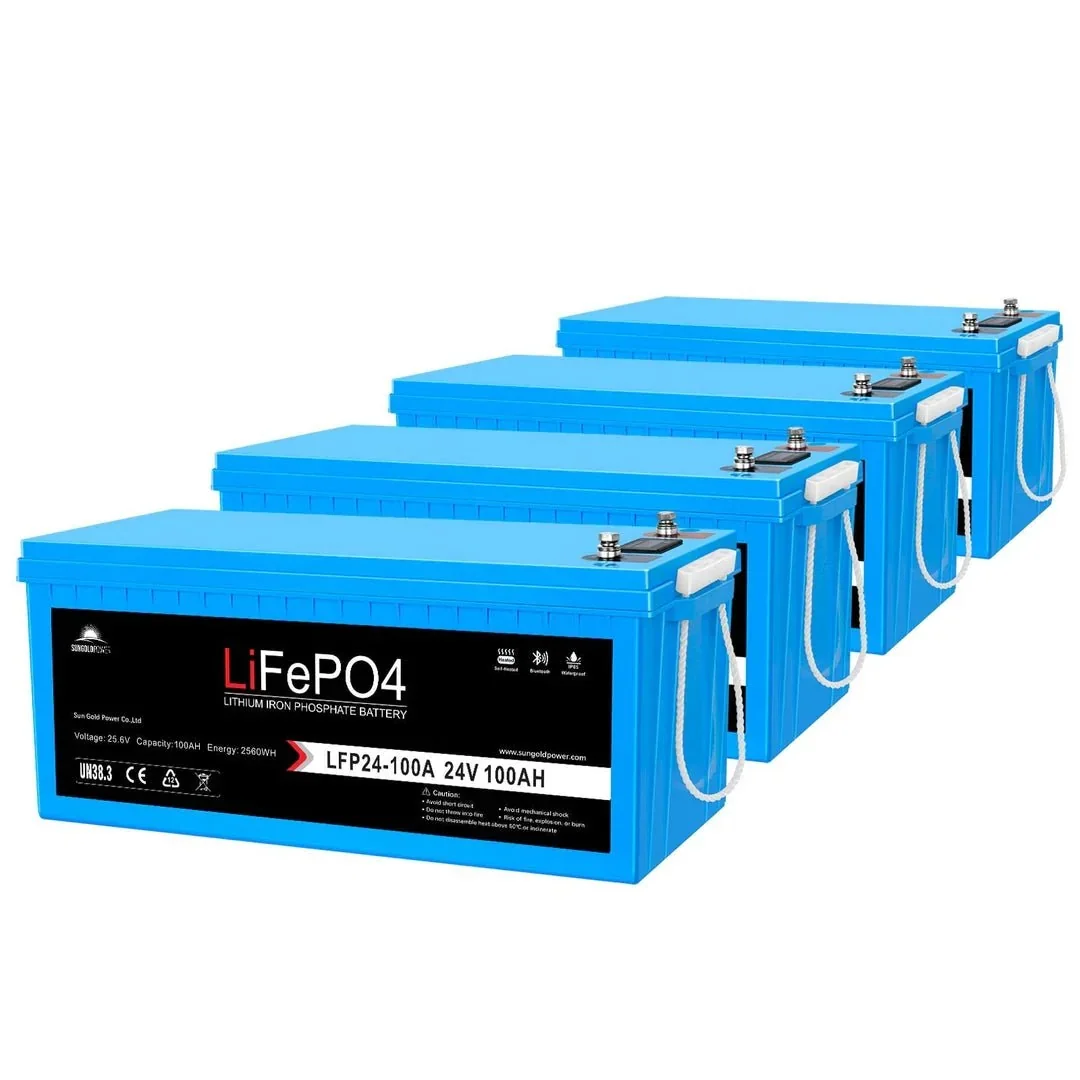 SunGoldPower 24V 100AH LifePO4 Deep Cycle Lithium Battery Bluetooth / Self-Heating / IP65, image 9