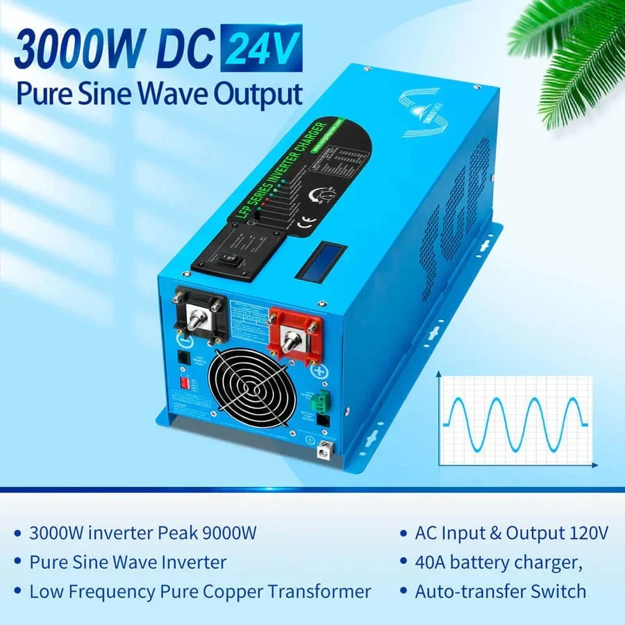 SunGoldPower 3000W DC 24V Pure Sine Wave Inverter With Charger, image 2